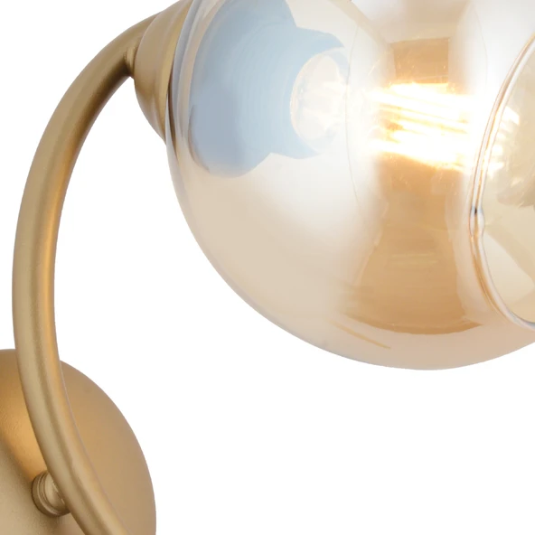 Pireal Tekli Eskitme Bal Camlı Modern Yatak Başı, Salon Aplik - Resim 4