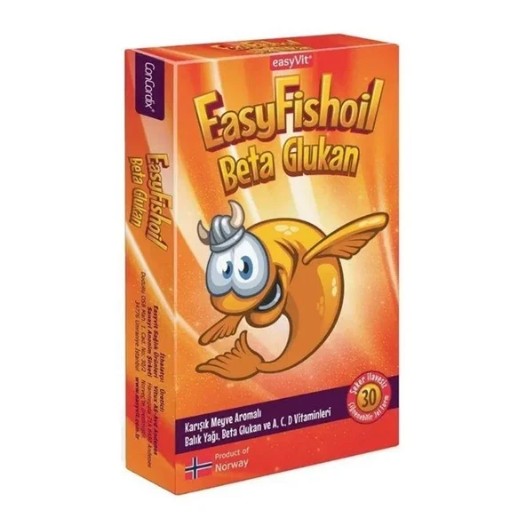 EasyFishoil Beta Glukan Karışık Meyve Aromalı 30 Jel Tablet ürün görseli 1
