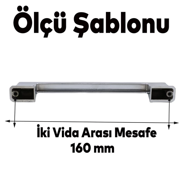 Cemre Kulp 160 mm Metal Krom Mobilya Çekmece Mutfak Dolabı Dolap Kapak Kulpları Kulbu Kulpu - 2