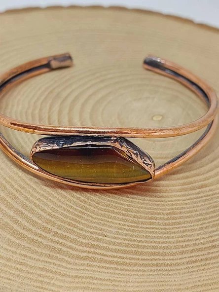 Kaplangözü Taşı Bakır Bileklik (52594) - Resim 3