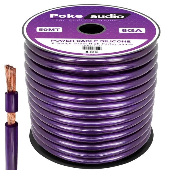 Poke 6GA Oto Anfi Power Kablo Silikon 50mt Poke PK-1443