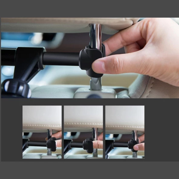 Polham Araç İçi Arka Koltuk İçin Tablet Tutucu, 360 Derece Dönebilen Ayarlanabilir Tablet, Telefon Tutucu - 5