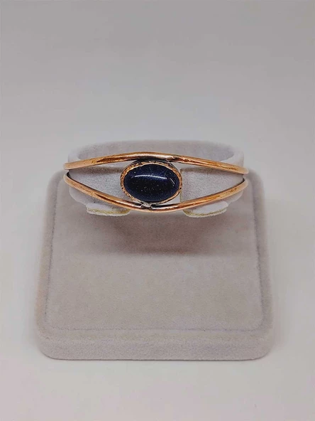 Lacivert Yıldız Taşı Bakır Bileklik (52590) - Resim 2