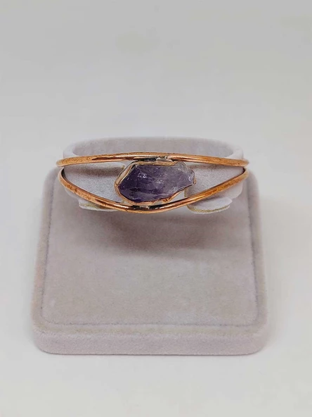 Ametist Taşı Bakır Bileklik (52586) - Resim 2