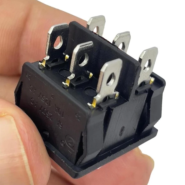 Ayt IC-130 Orta Boy Işıksız On Off On Anahtar 6 Pin 3 Kademeli Aç Kapa Düğme Buton - 4