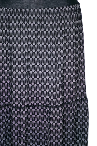 Hesna Kadın Nursel Lastikli 3 Kat Kum Efektli Siyah Etek - 2