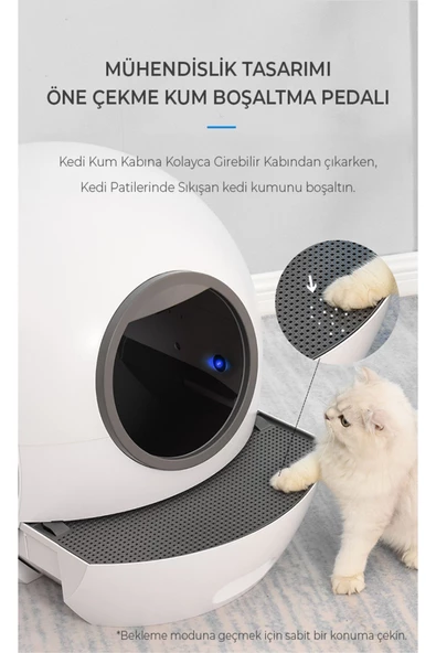 Smart Pro Akıllı Otomatik Kedi Tuvaleti , App Kontrol , UV Temizleme - 4
