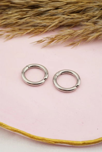 Unisex 316L Çelik Sıkıştırmalı Halka Küpe ürün görseli