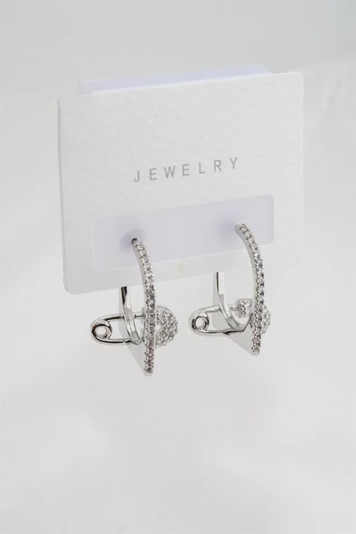 Kadın Altın Kaplama Zirkon Taşlı Çengel İğne Model 2'li Küpe Set ürün görseli