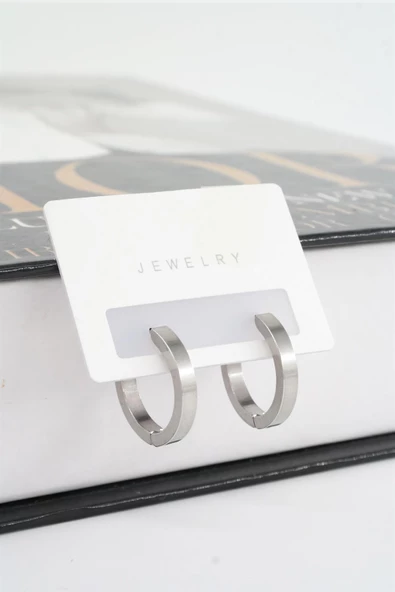 Kadın 316 L Paslanmaz Çelik 2 cm Halka Küpe - Resim 2