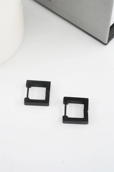 Kadın 316 L Paslanmaz Çelik 1.5 cm Kare Küpe - Resim 2