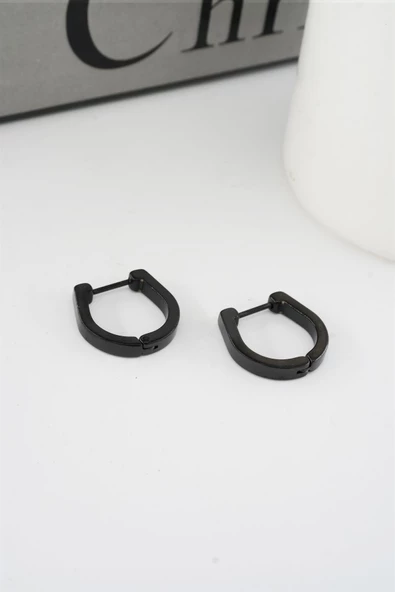 Kadın 316 L Paslanmaz Çelik 1.8 cm Oval Model Küpe - Resim 2