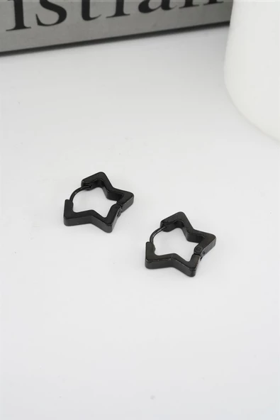 Kadın 316 L Paslanmaz Çelik 1,5 cm Yıldız Model Küpe - Resim 2