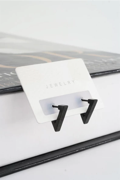 Unisex 316 L Paslanmaz Çelik 1.5 cm Üçgen Model Küpe - Resim 2