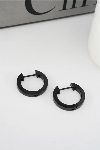 Kadın 316 L Paslanmaz Çelik 2 cm Oval Model Küpe - Resim 3