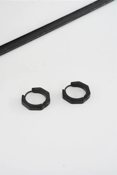 Kadın 316 L Paslanmaz Çelik 1.8 cm Beşgen Model Küpe - Resim 3