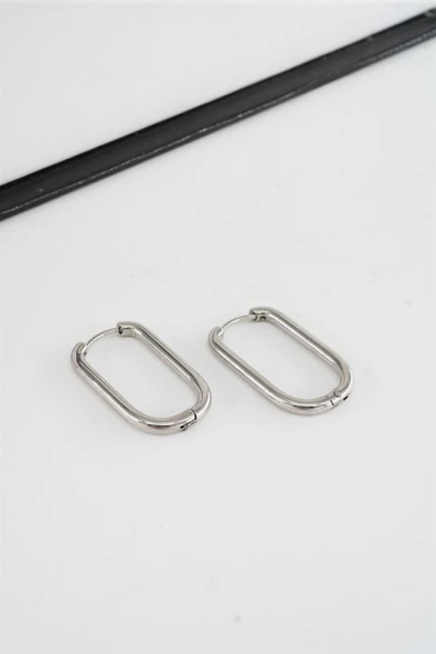 Kadın 316 L Paslanmaz Çelik 2.5 cm Dikdörtgen Model Küpe - Resim 2