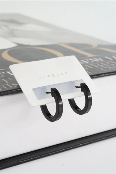 Kadın 316 L Paslanmaz Çelik 2 cm Oval Model Küpe - Resim 2