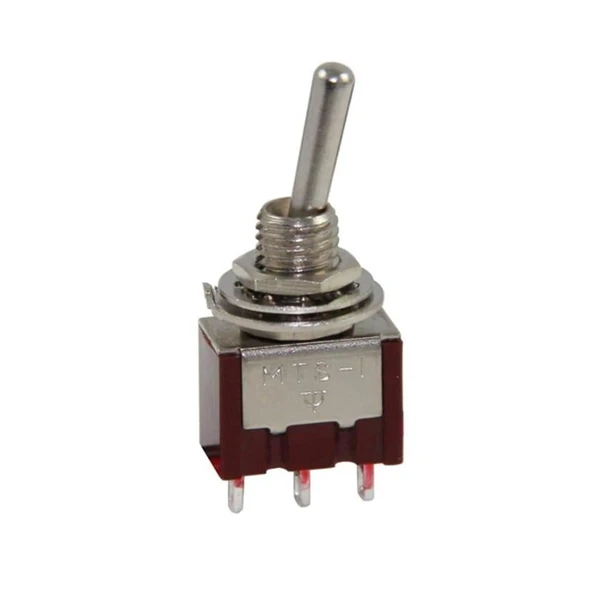 Ayt IC-139A 3 Pin Ø6mm On Off Toggle Switch Aç Kapa Buton Düğme 2 Kademeli 20mm MTS-102 - 2