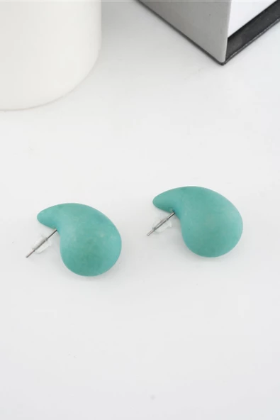 Kadın Vip Seri Su Damlası Model Küpe Yeşil - Resim 2