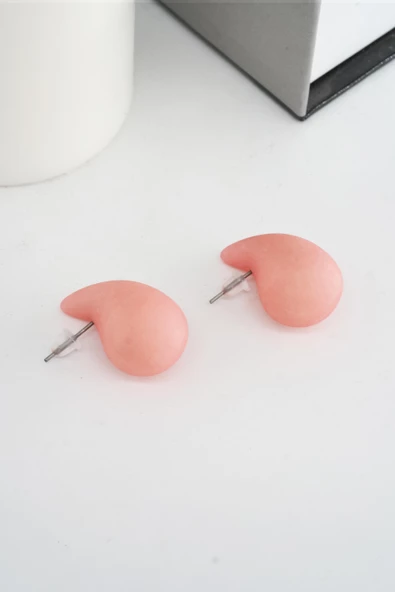 Kadın Vip Seri Su Damlası Model Küpe E. Pembe - Resim 2