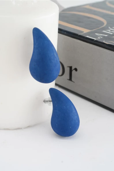 Kadın Vip Seri Su Damlası Model Küpe Mavi ürün görseli