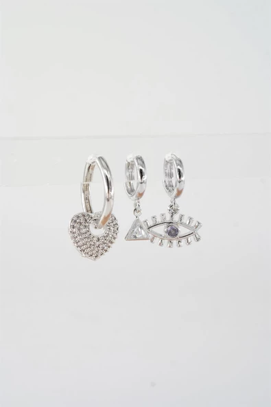 Kadın Vip Seri Zirkon Taşlı 3'lü Küpe - Resim 3