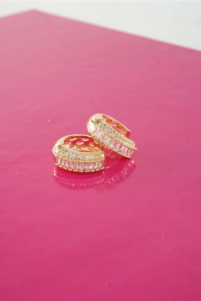 Kadın Vip Seri Baget Zirkon Taşlı Küpe Seti - Resim 3