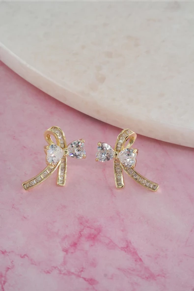 Kadın Vip Seri Baget Zirkon Taşlı Küpe Seti - Resim 2