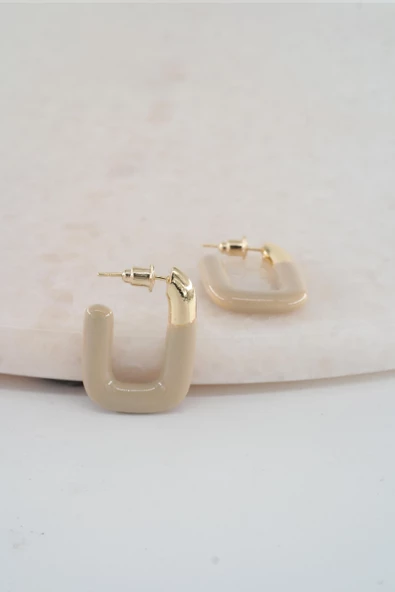 Kadın Vip Seri Dikdörtgen Model Mineli Küpe Seti - Resim 2