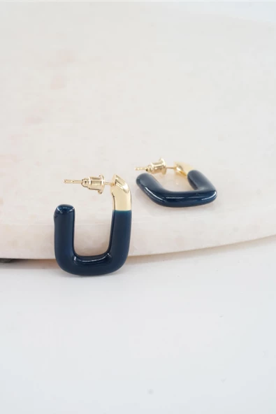 Kadın Vip Seri Dikdörtgen Model Mineli Küpe Seti - Resim 2