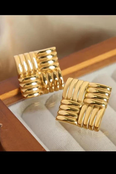 Kadın Vip Seri Özel Tasarım Marka Küpe Seti - 4