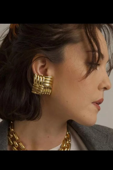 Kadın Vip Seri Özel Tasarım Marka Küpe Seti - 5