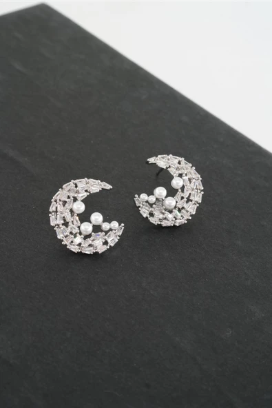 Kadın Vip Seri Baget Zirkon Taşlı  Küpe Seti - Resim 2