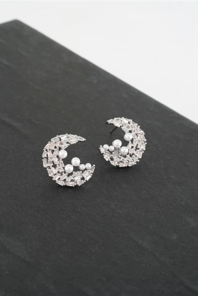 Kadın Vip Seri Baget Zirkon Taşlı  Küpe Seti - Resim 3