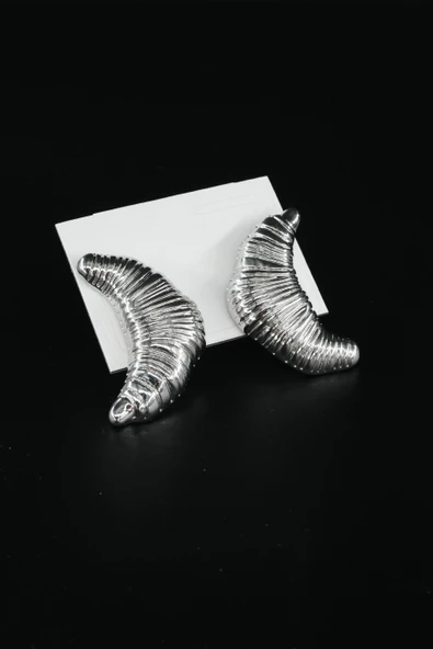 Kadın Vip Seri Özel Tasarım Kruvasan Model Marka Küpe Seti - Resim 2