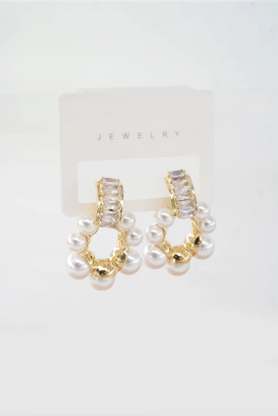 Kadın Vip Seri Özel Tasarım Baget Zirkon Taşlı Küpe Seti - Resim 2