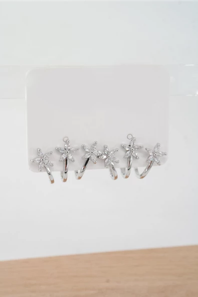 Kadın Vip Seri Özel Tasarım Baget Zirkon Taşlı Küpe Seti - Resim 2