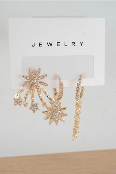 Kadın Vip Seri Anti alerjenik 3'lü Küpe YSX0018 ürün görseli