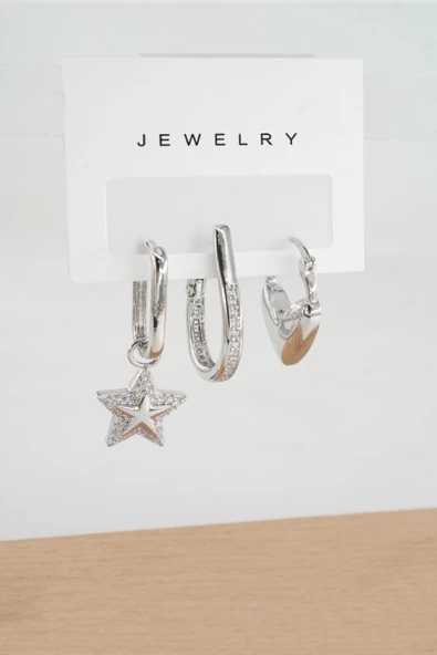 Kadın Vip Seri Anti alerjenik 3'lü Küpe YSX0023 ürün görseli