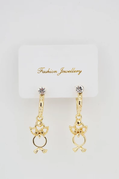 Kadın Dorika ve Baykuş Detaylı Küpe ürün görseli