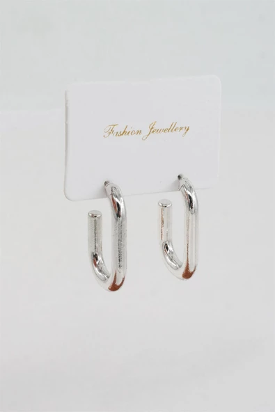 Kadın Geometrik 3 cm Elips Model Küpe - Resim 2