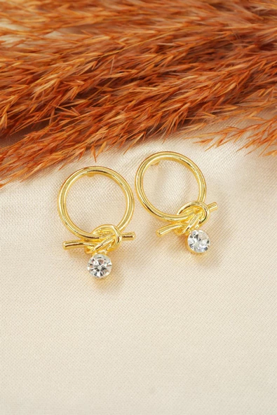 Kadın Özel Tasarım Zirkon Taşlı Sallantılı Küpe