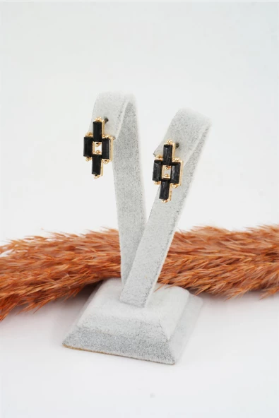 Kadın Özel Tasarım Baget Zirkon Taşlı Küpe - Resim 2