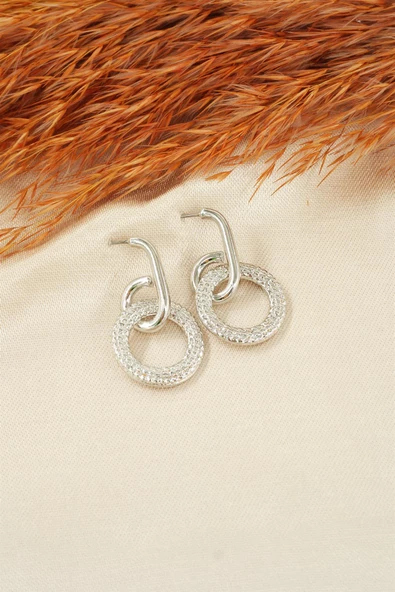 Kadın Özel Tasarım  Sallantılı Oval Model Küpe