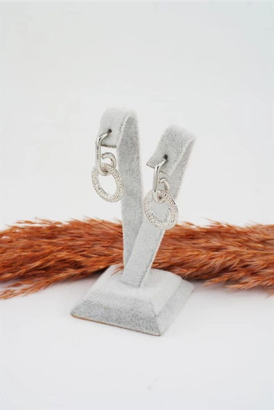 Kadın Özel Tasarım  Sallantılı Oval Model Küpe - 4