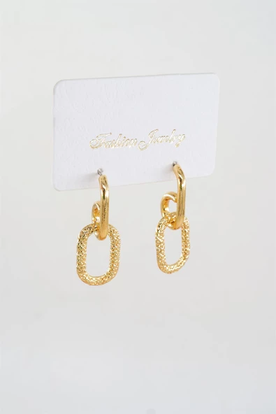 Kadın Özel Tasarım Sallantılı Elips Model Küpe - Resim 2