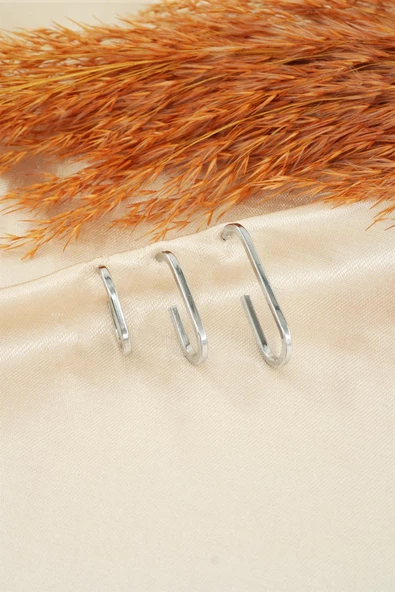 Kadın Özel Tasarım Geometrik 3 Boy Küpe Seti ürün görseli