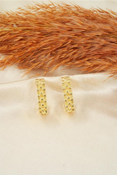 Kadın Özel Tasarım 3 cm Kordon Model  Küpe - Resim 2