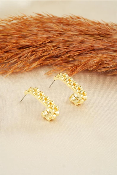 Kadın Özel Tasarım 3 cm Kordon Model  Küpe ürün görseli